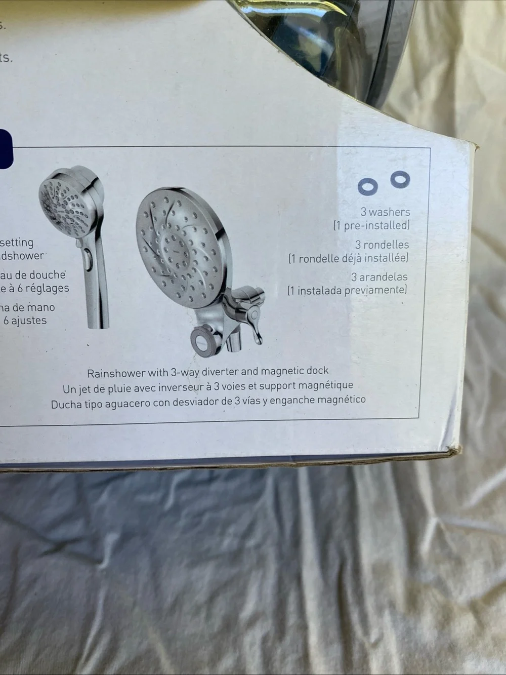 NIB Moen 26009 Magnetix Engage Six-Function Dual Hand & Rain Shower Chrome